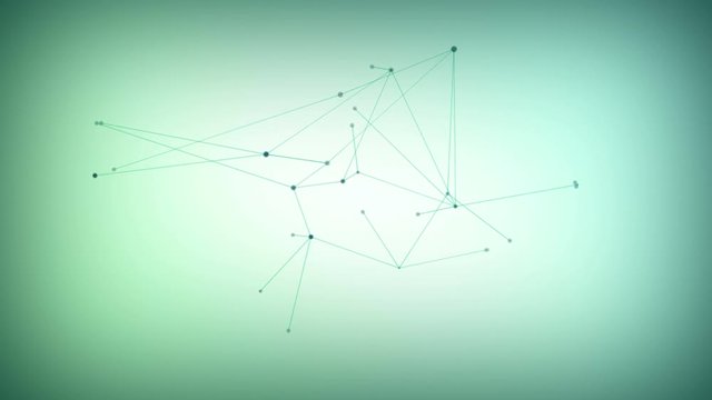 Animation of a growing network of connected lines and dots. Abstract communications, technology, computer networks, internet, social media, business growth concepts etc. In 4K and HD.