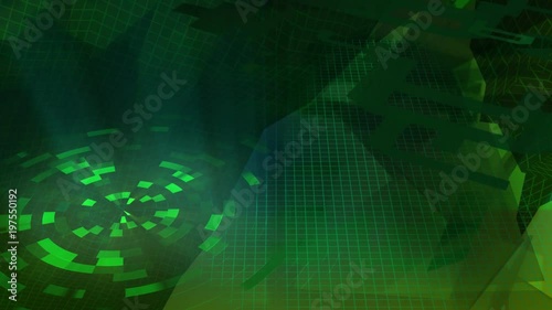 Green Techno Loop Abstract Technology Animation Background