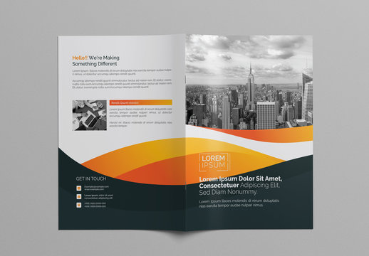 Orange and Gray Bi-Fold Brochure Layout