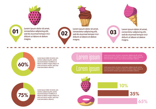 Desserts and Candy Infographic with Illustrations
