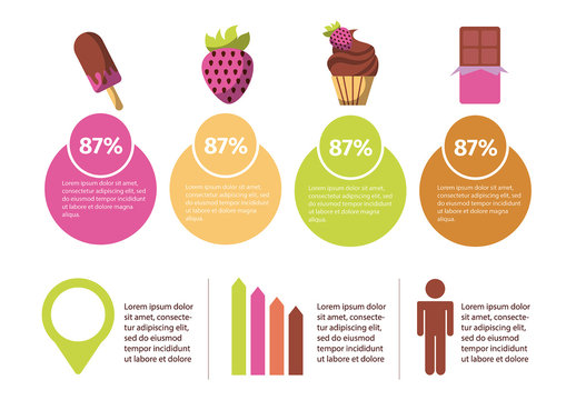 Pink Orange Chocolate Dessert Sweets Food Infographic