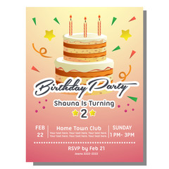 2nd birthday party invitation card with tower cake