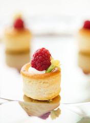 canape with raspberry