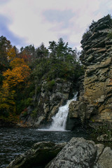 Spectacular Linville Falls in the early fall in North Carolina.
