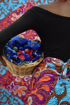 Woman holding g a basket