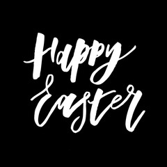 Happy Easter text lettering calligraphy black