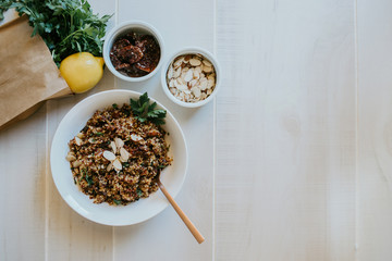 Sun-dried  Tomato Lemon Almod Quinoa Salad