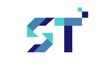ST Digital Ribbon Letter Logo 