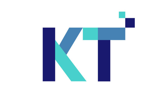 KT Digital Ribbon Letter Logo 