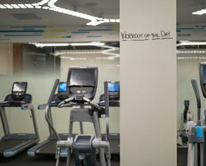 ‘Workout of the day” display in gym