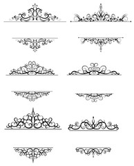 Vintage vector swirl frame set