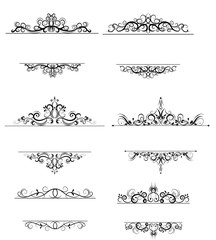 Vintage vector swirl frame set