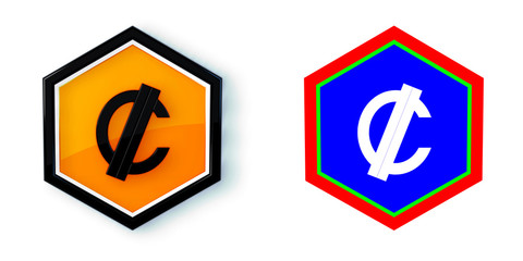 Ikona sześciobok 3D sześciokąt