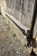 old brown door hinge