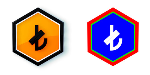 Ikona sześciobok 3D sześciokąt