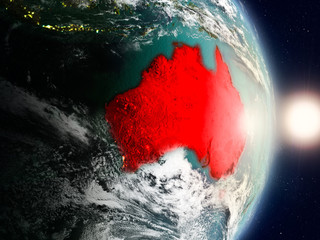 Australia during sunrise