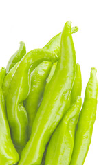 Isolated in the white background of green pepper