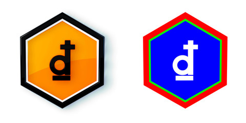 Ikona sześciobok 3D sześciokąt