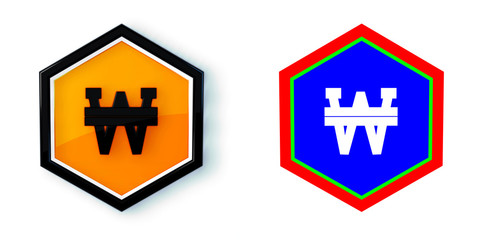 Ikona sześciobok 3D sześciokąt