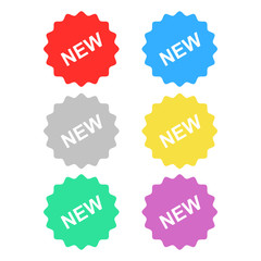 new tag set, new label sign isolated vector