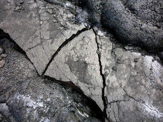 Flowing wrinkled black lava rock 