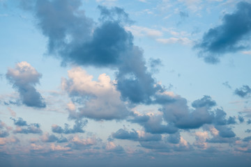 evening sky cloudscape - colorful cloud sky in evening sunlight