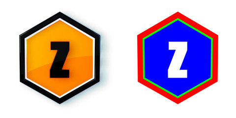 Ikona sześciobok 3D sześciokąt © vempireart