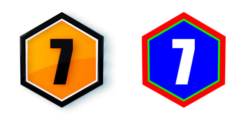 Ikona sześciobok 3D sześciokąt © vempireart
