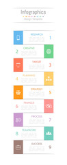 Infographic design elements for your business data with 9 options, parts, steps, timelines or processes. Vector Illustration.
