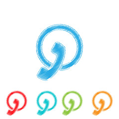 Vector abstract hatched Telephone. Flat design.