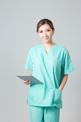 Smiling medical nurse