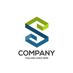 Simple and clean flat design of letter S logo vector template