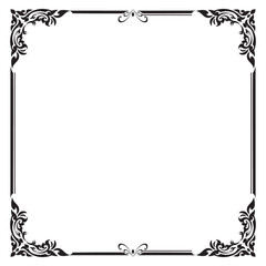 Frame and borders , Square frame , Black and white, Vector illustration - 197577952