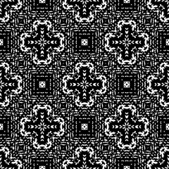 Black and White Seamless Ethnic Pattern. Tribal