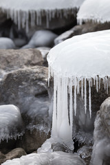 Icicles on rocks - 197578594