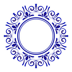porcelain decorative frame vector