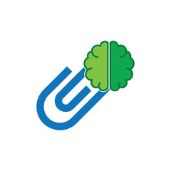 Brain Clip Logo Icon Design