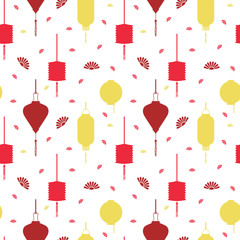 China Chinese Lantern Festival in Seamless Repeatable Pattern