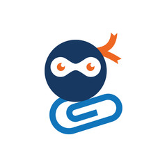 Ninja Clip Logo Icon Design