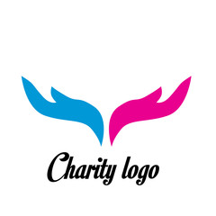 charity logo design with hand and heart icon