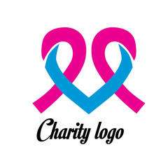 charity logo design with hand and heart icon