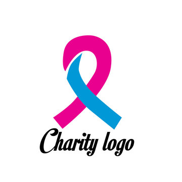 charity logo design with hand and heart icon