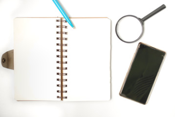 Note book from top view