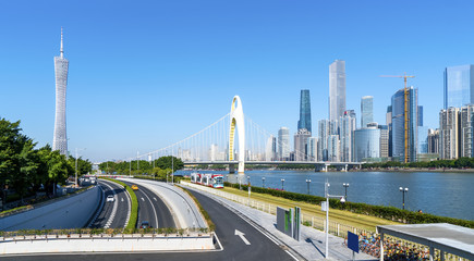 Guangzhou architectural landscape and urban skyline