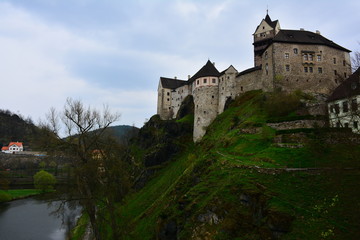 Naklejka premium Ancient castle on the hill. Czech. 