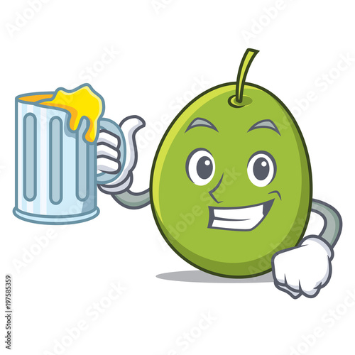 "With juice olive mascot cartoon style" Stock image and royaltyfree
