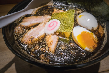Japanese ramen noodles soup with pork meat, Kyoto, Japan