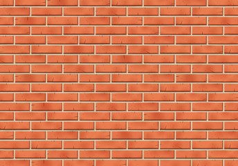 Fototapeta premium Brick wall with scratched tiled red stones