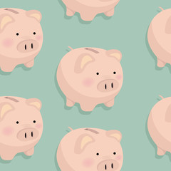 Piggy bank money pattern