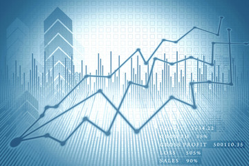 2d rendering Stock market online business concept. business Graph 
